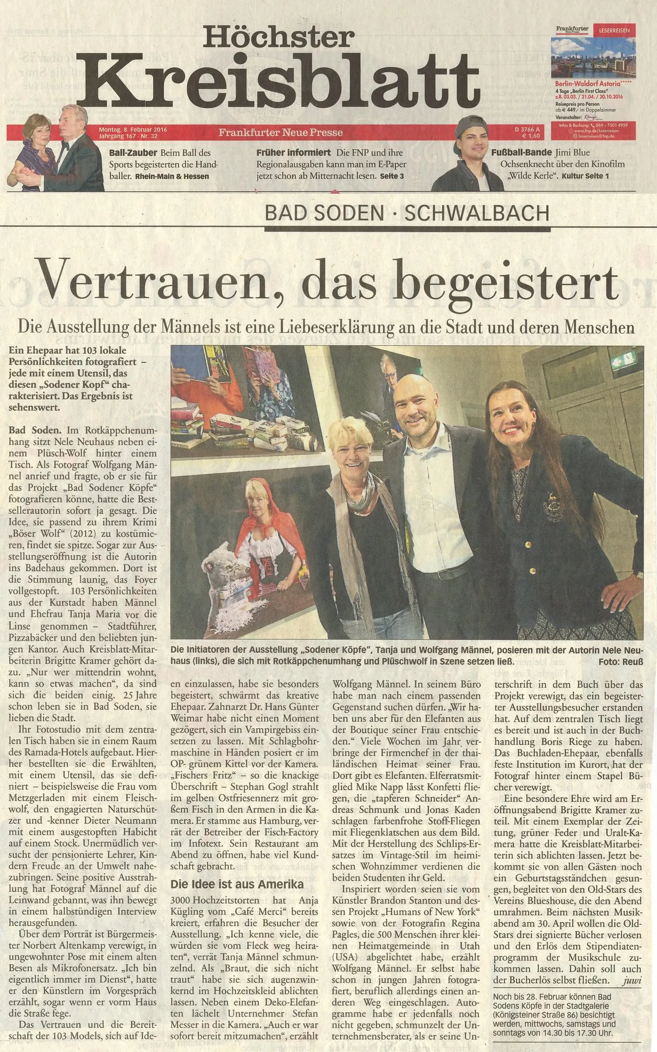 Höchster Kreisblatt, 08.02.2016: Vertrauen, das begeistert