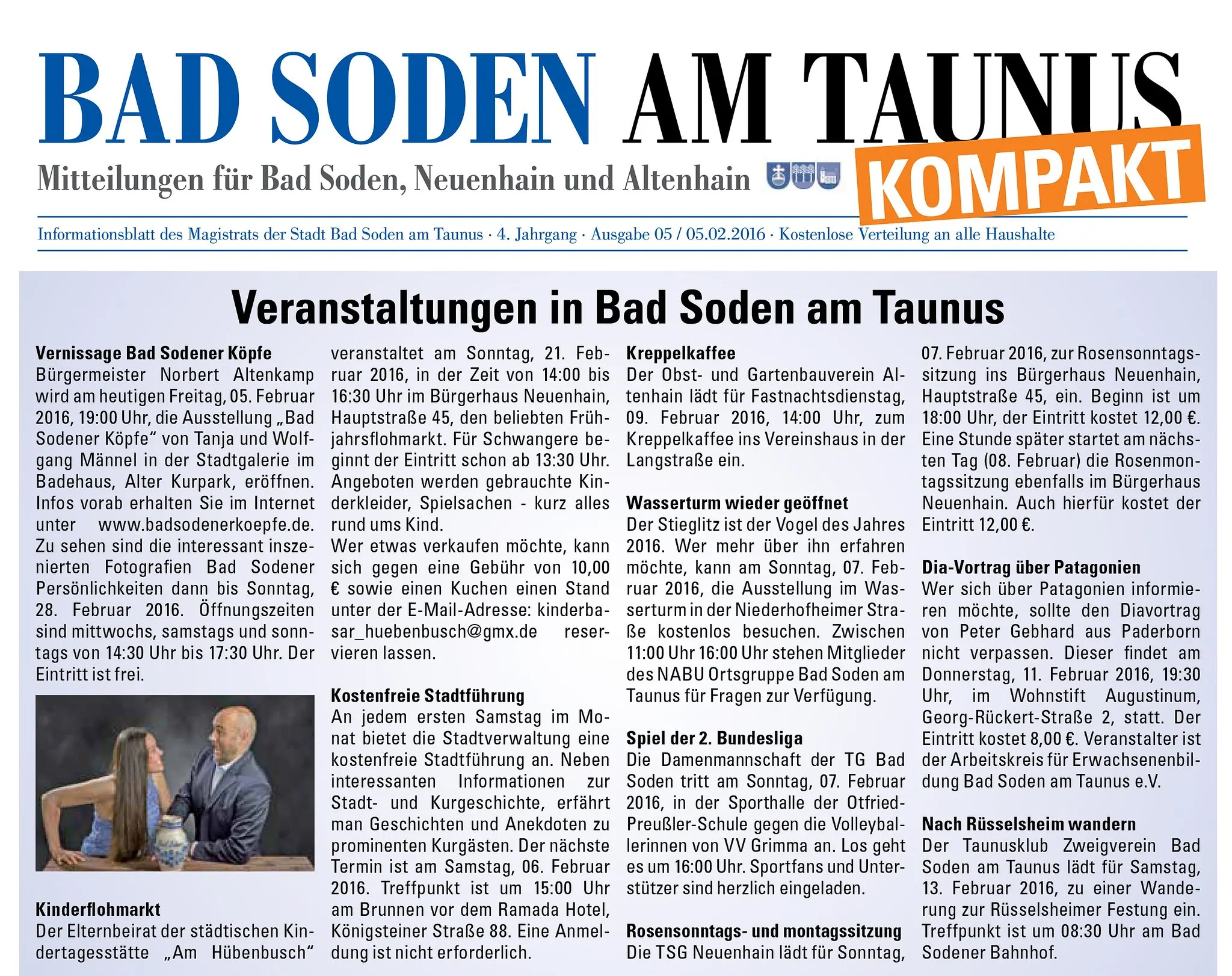 Bad Soden am Taunus kompakt, Ausgabe 5/2016: Veranstaltungen in Bad Soden am Taunus