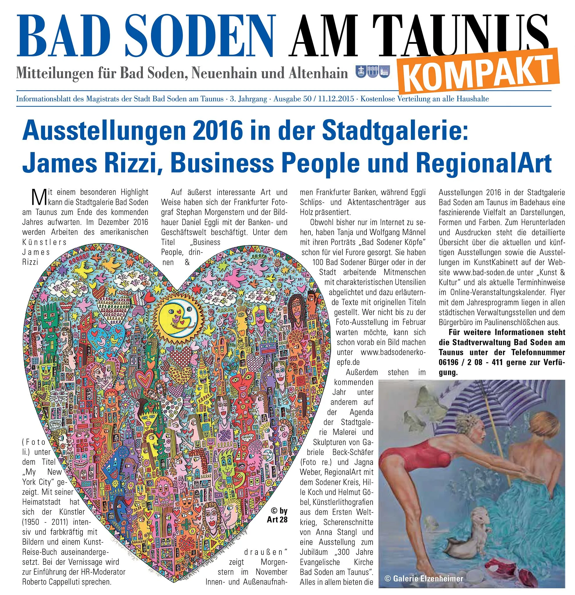 Bad Soden am Taunus kompakt, Ausgabe 50/2015: Ausstellungen 2016 in der Stadtgalerie